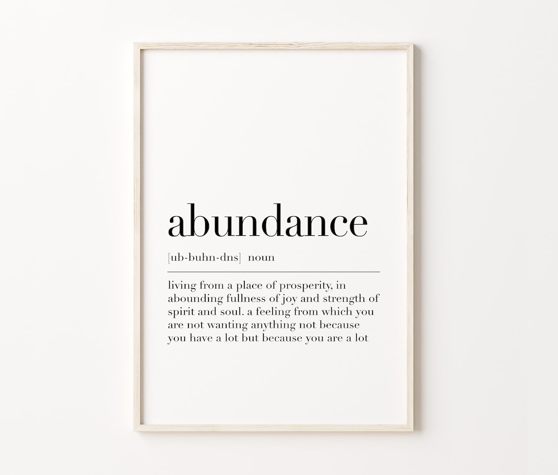 Abundance Definition Prosperity Joy Spirit Manifestation Poster - Image 3