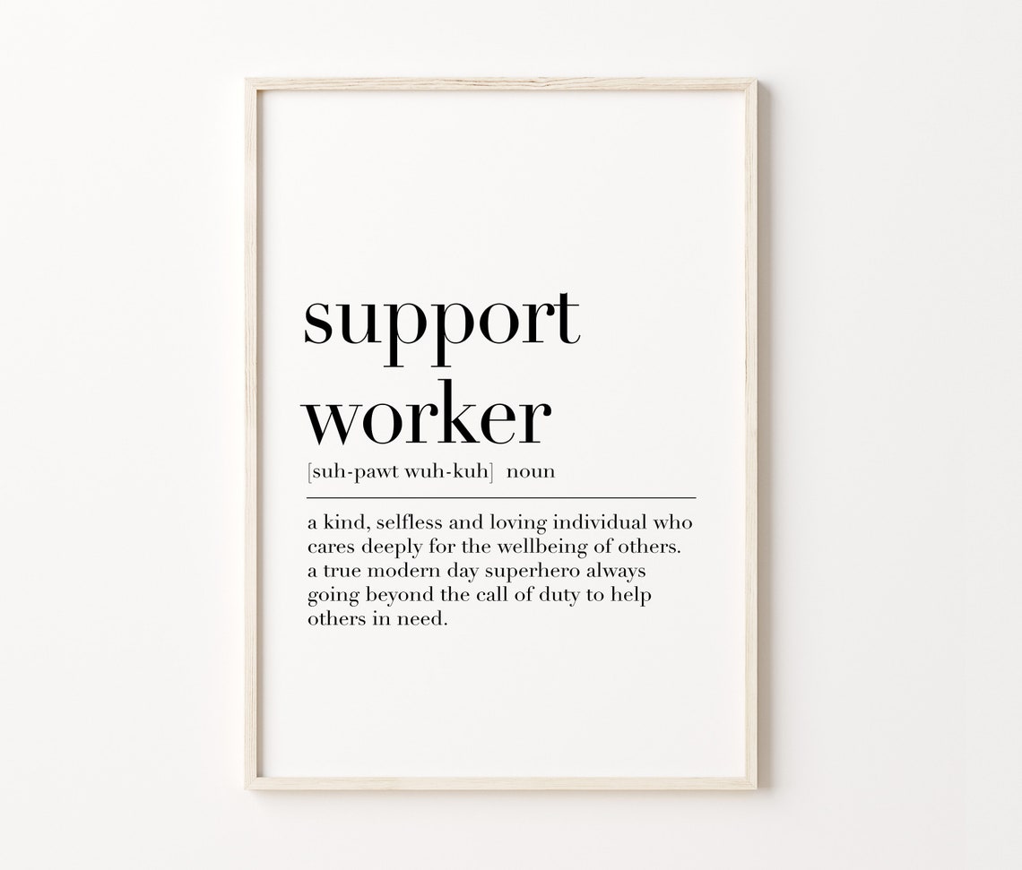 Support Worker Definition Dictionary Quote Print Caregiver Gift Poster - Image 3