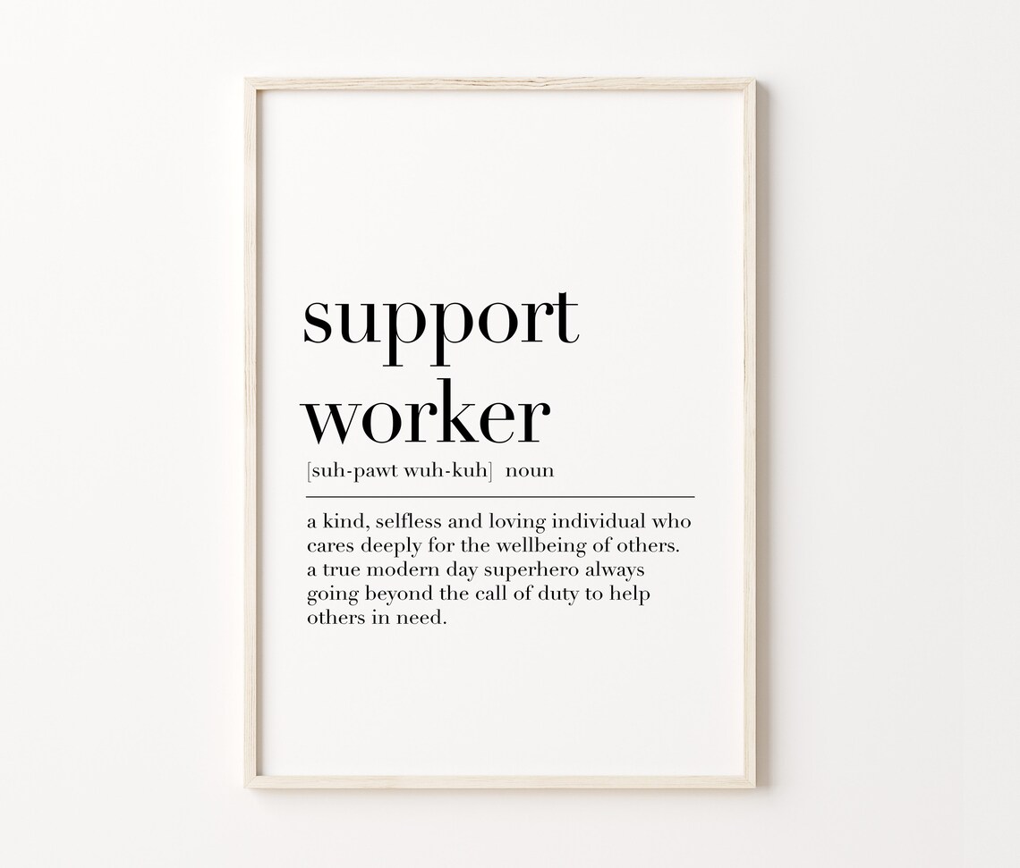 Support Worker Support Worker Definition Print Support Worker Poster Gift For Support Worker Quote Wall Art Dictionary Poster - Image 3