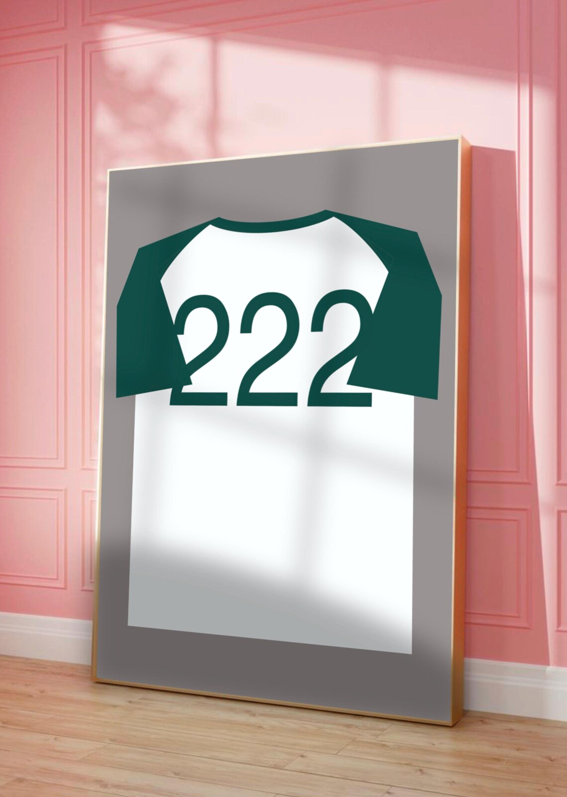 Player 222 Squid Game Style Jersey Minimalist TV Fan Art Wall Poster