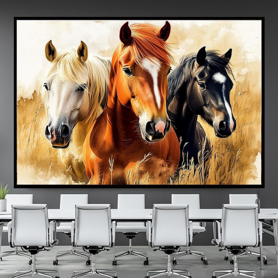 Horse Art Horses Decor Wall Decor Horse Print Home Decor Fantasy Art Dreamy Art Framed Horse Wall Hanging Horse Painting