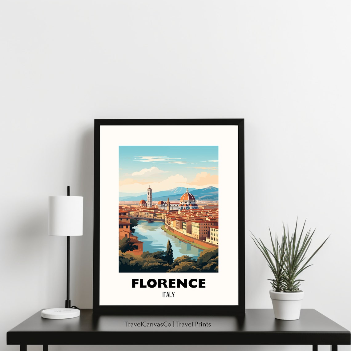 Florence Italy Duomo Arno River Renaissance City Skyline Travel Poster - Image 3