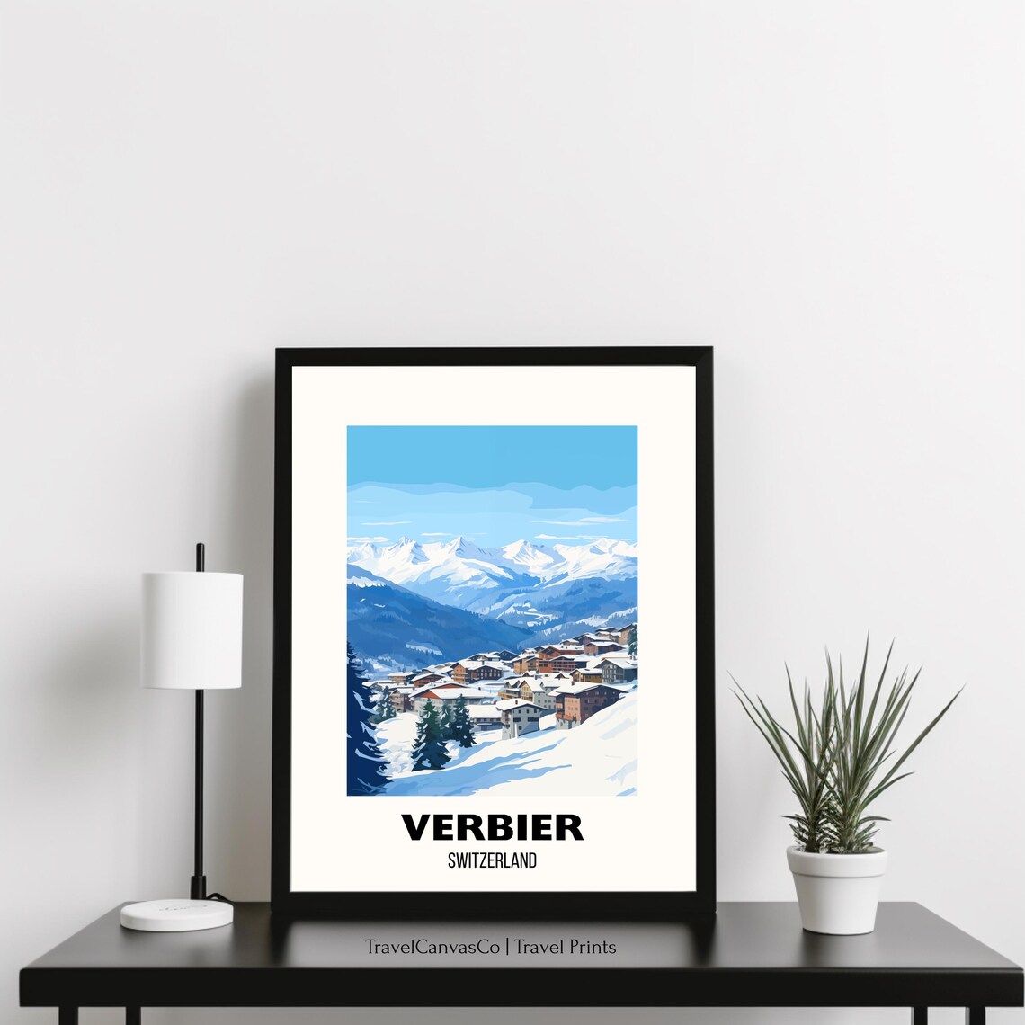 Verbier Travel Poster, Switzerland Skiing Art - Image 3