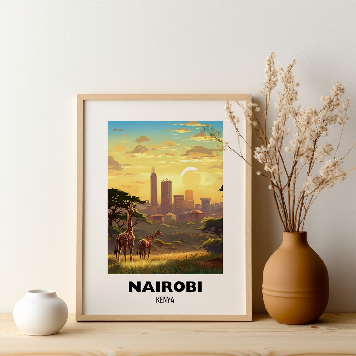 Nairobi Travel Poster Wall Art City Poster Africa Travel Prints Kenya Wall Art Nairobi Gift Nairobi Print Wall Art - Image 2