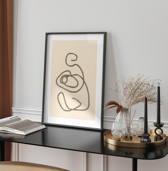 Abstract Motherhood Line Art, Minimalist Drawing