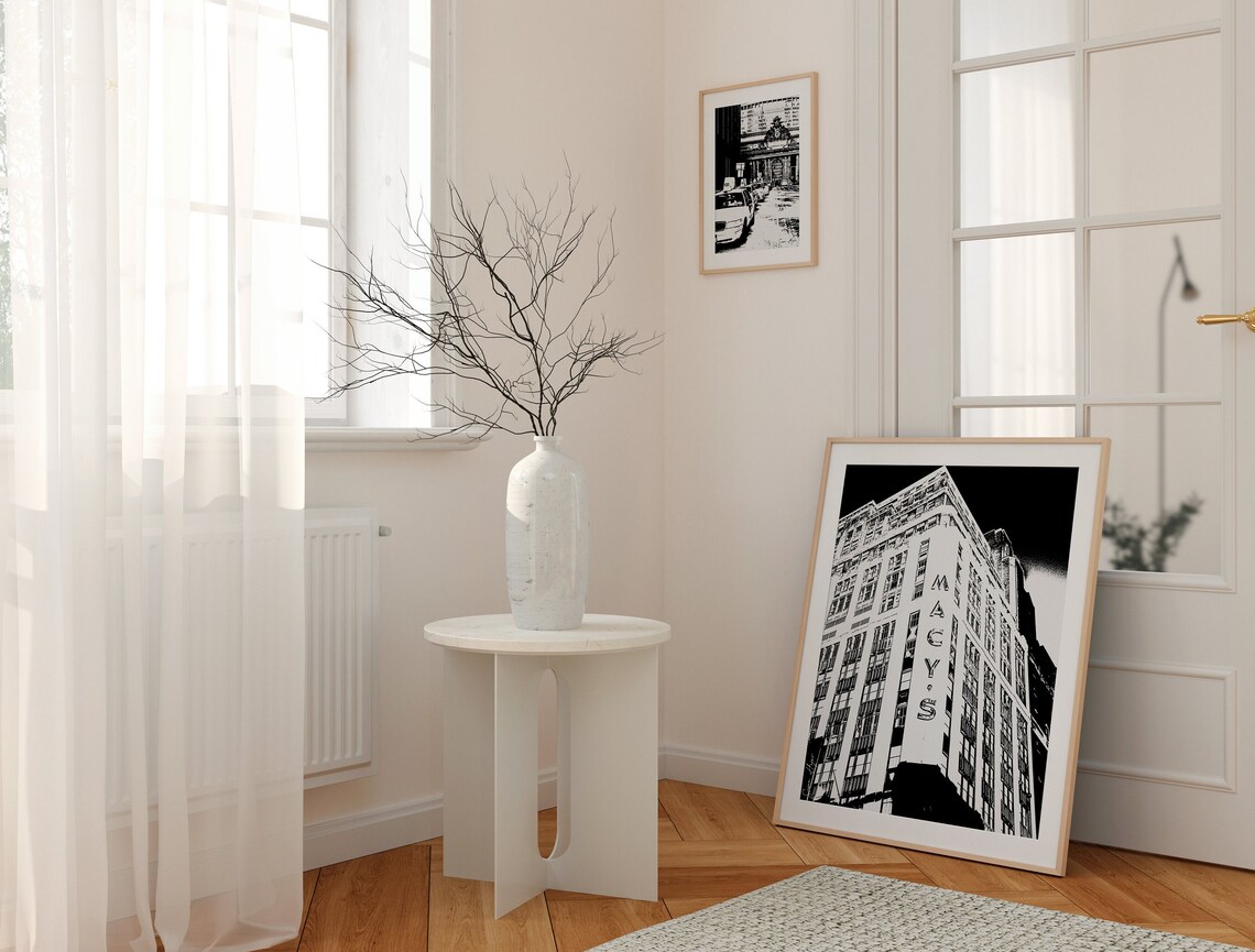 Macys NYC Black White Illustration Art Print