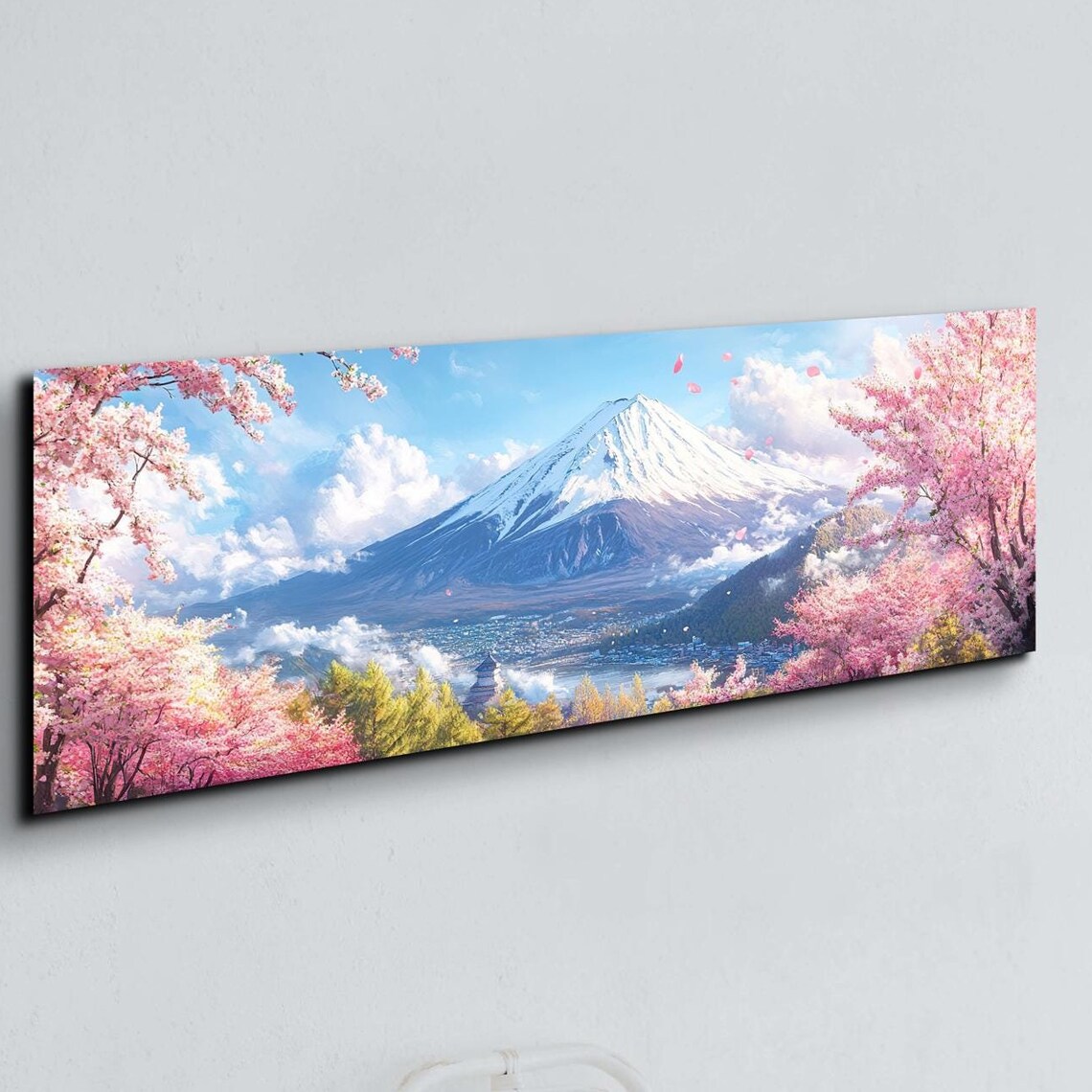 Panoramic Mount Fuji Travel Poster, Japanese Mountain