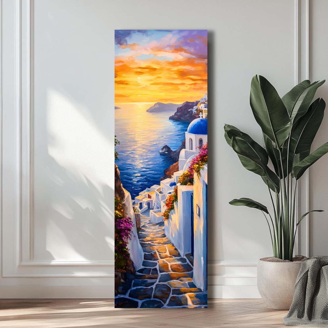 Santorini Greek Island Sunset Travel Poster - Image 3