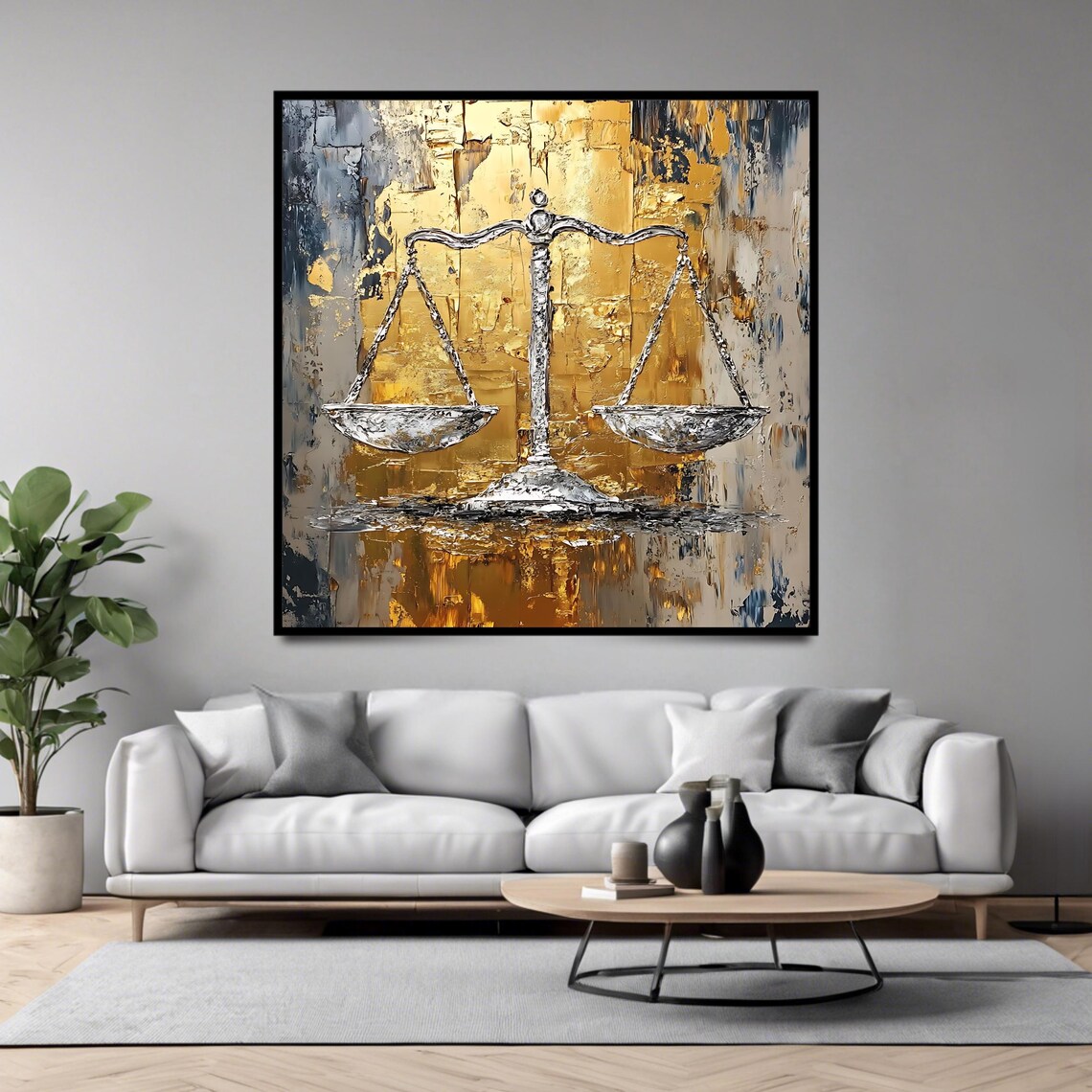 Abstract Justice Scales Art Print, Textured Legal - Image 4