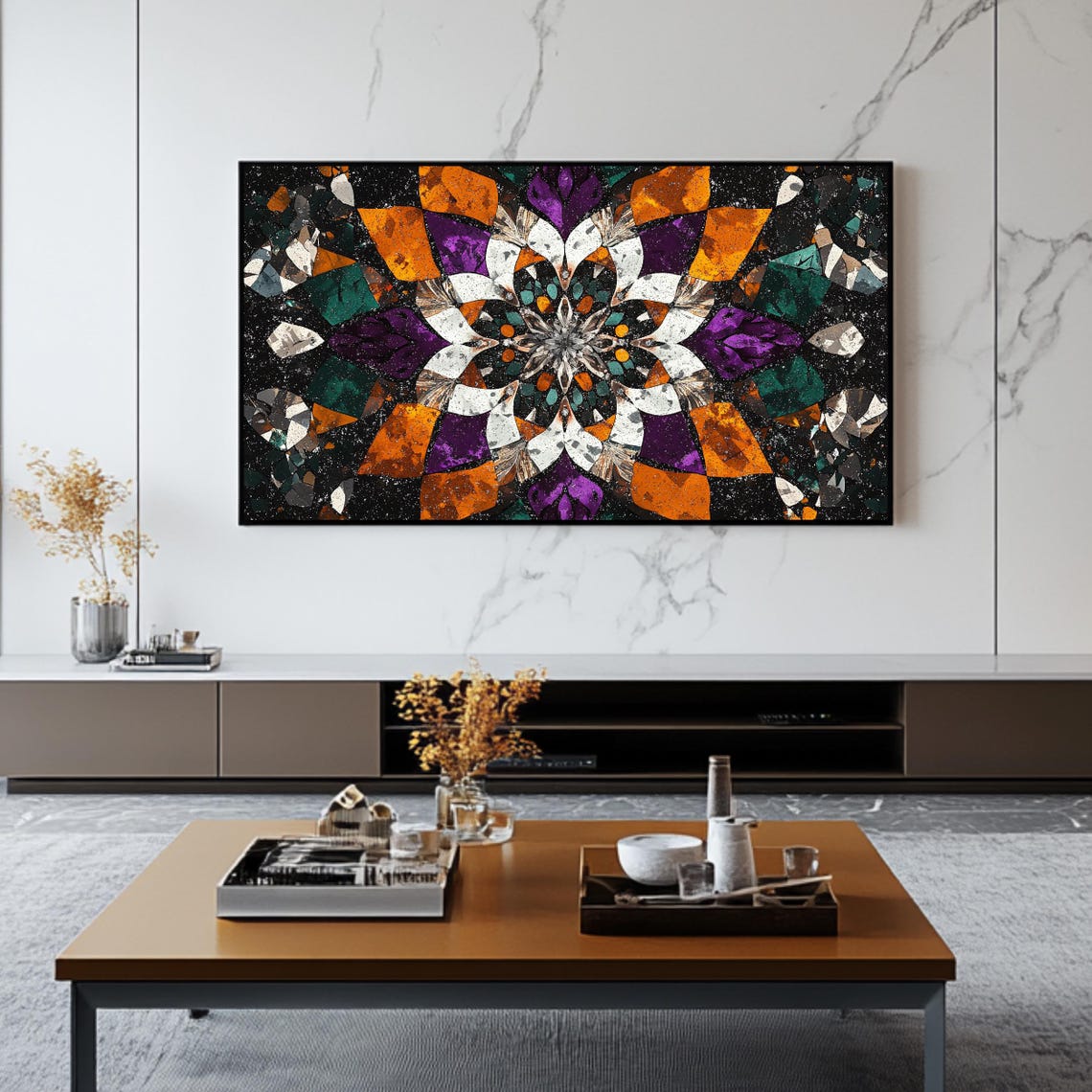 Islamic Mosaic Kaleidoscope Mandala Jewel Tones Ornamental Art Poster - Image 2