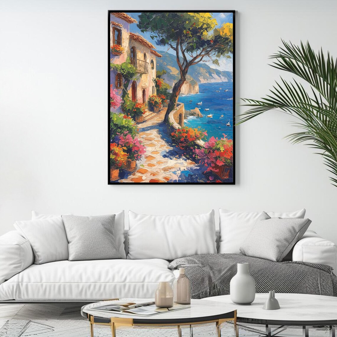 Mediterranean Coastal Poster, Seaside Art Print - Image 4