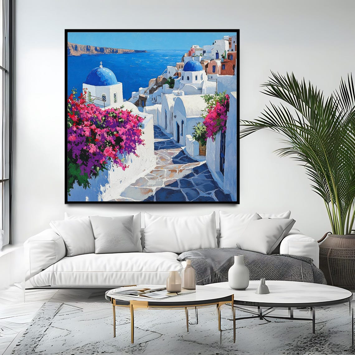 Santorini Greece Oia Blue Domes Sunset Caldera View Travel Poster - Image 4