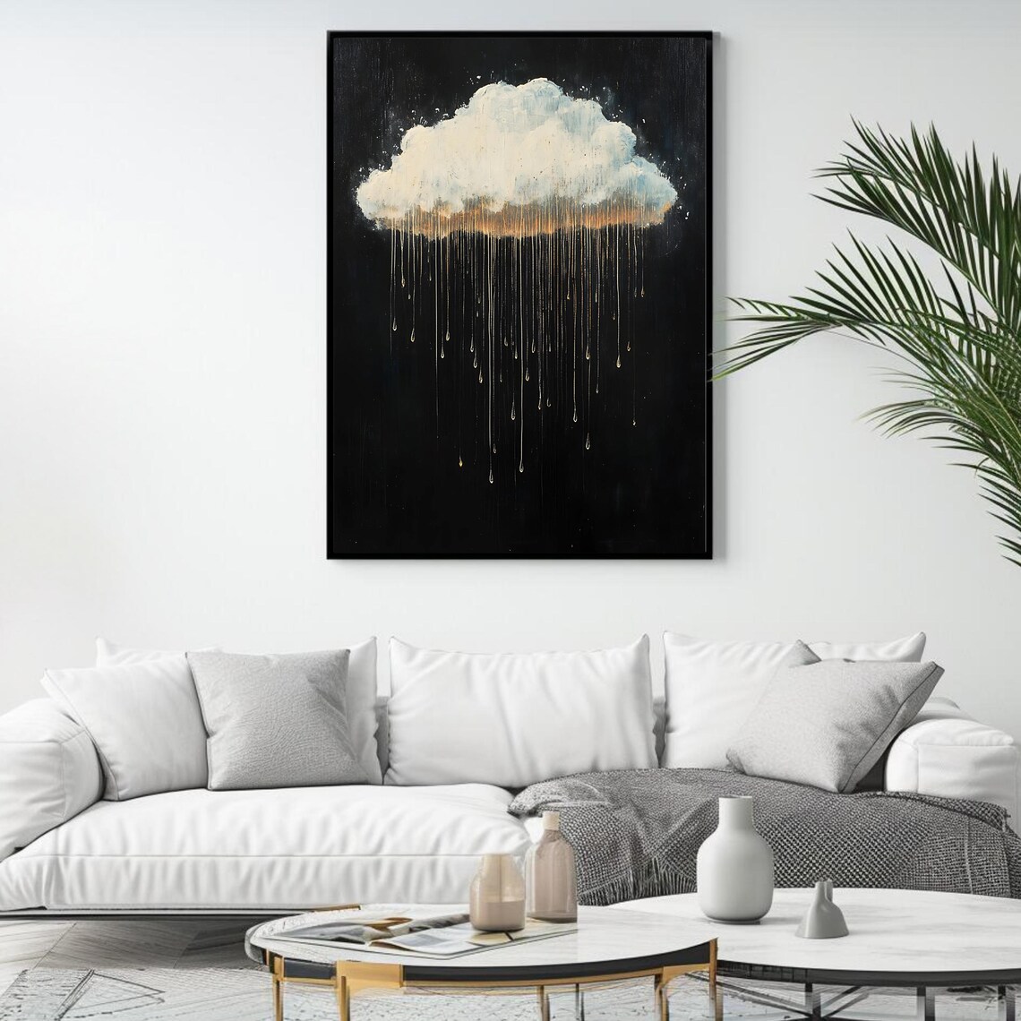 Dreamy Rain Cloud Minimalist Wall Art Print - Image 4