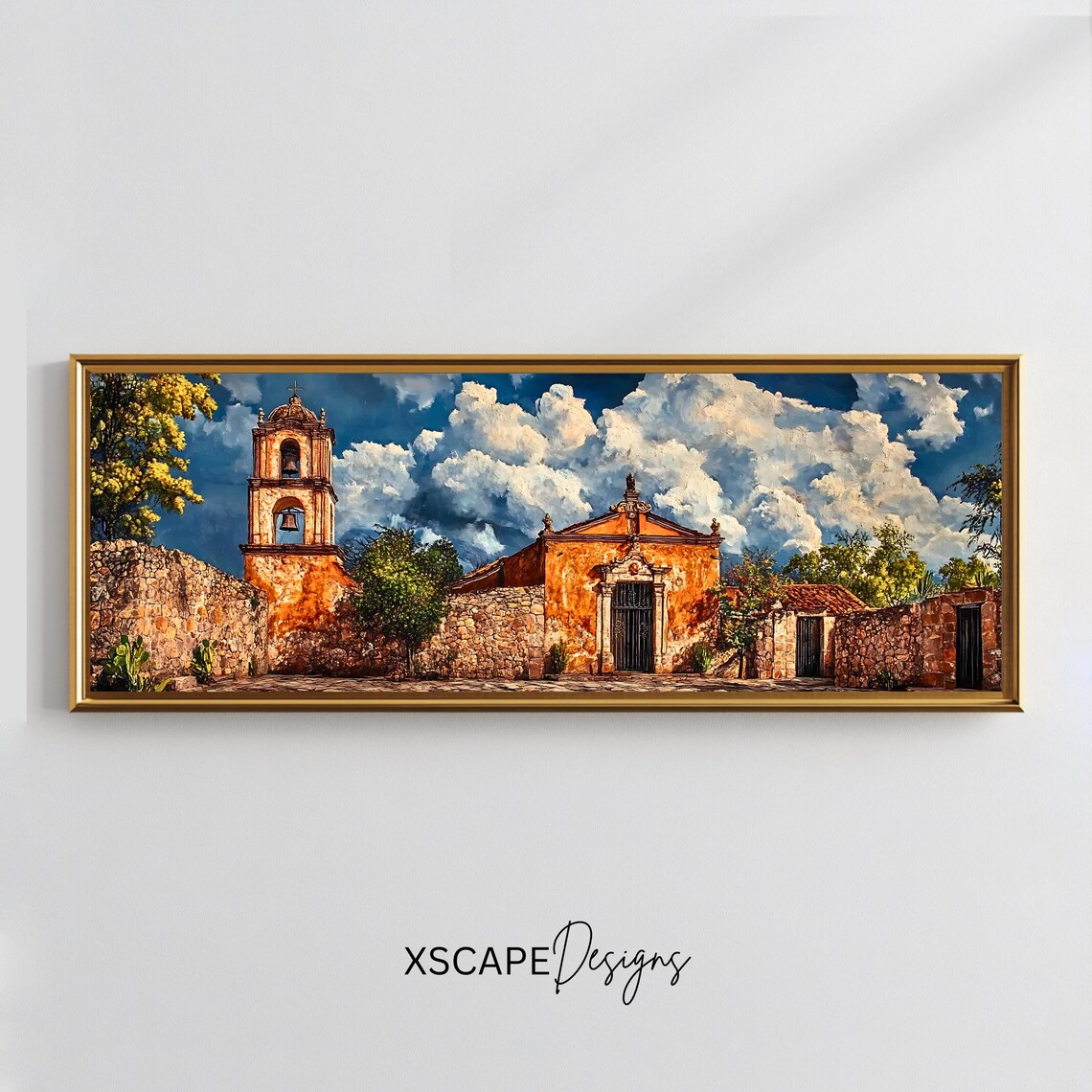 Rustic Church Art Print, Elegant Architectural Artwork