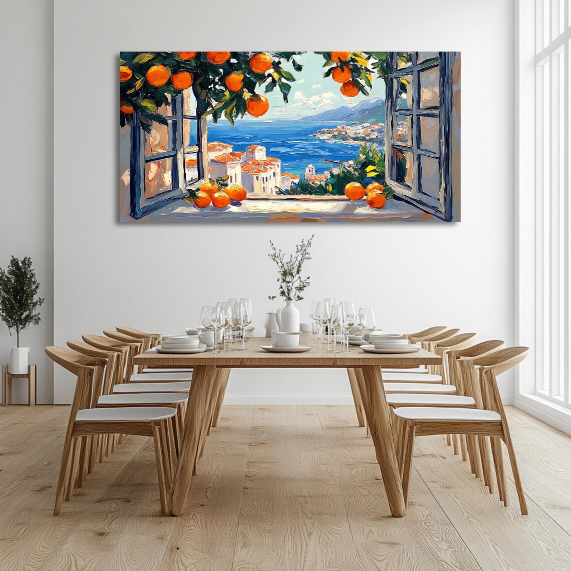 Mediterranean Window Art Print, Coastal View - Image 3