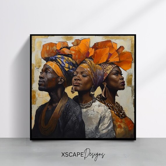 African Heritage Wall Art Print Cultural Portrait Square Artistic Poster