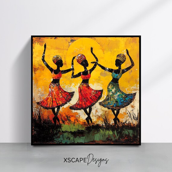 African Dance Art Print, Tribal Cultural Decor