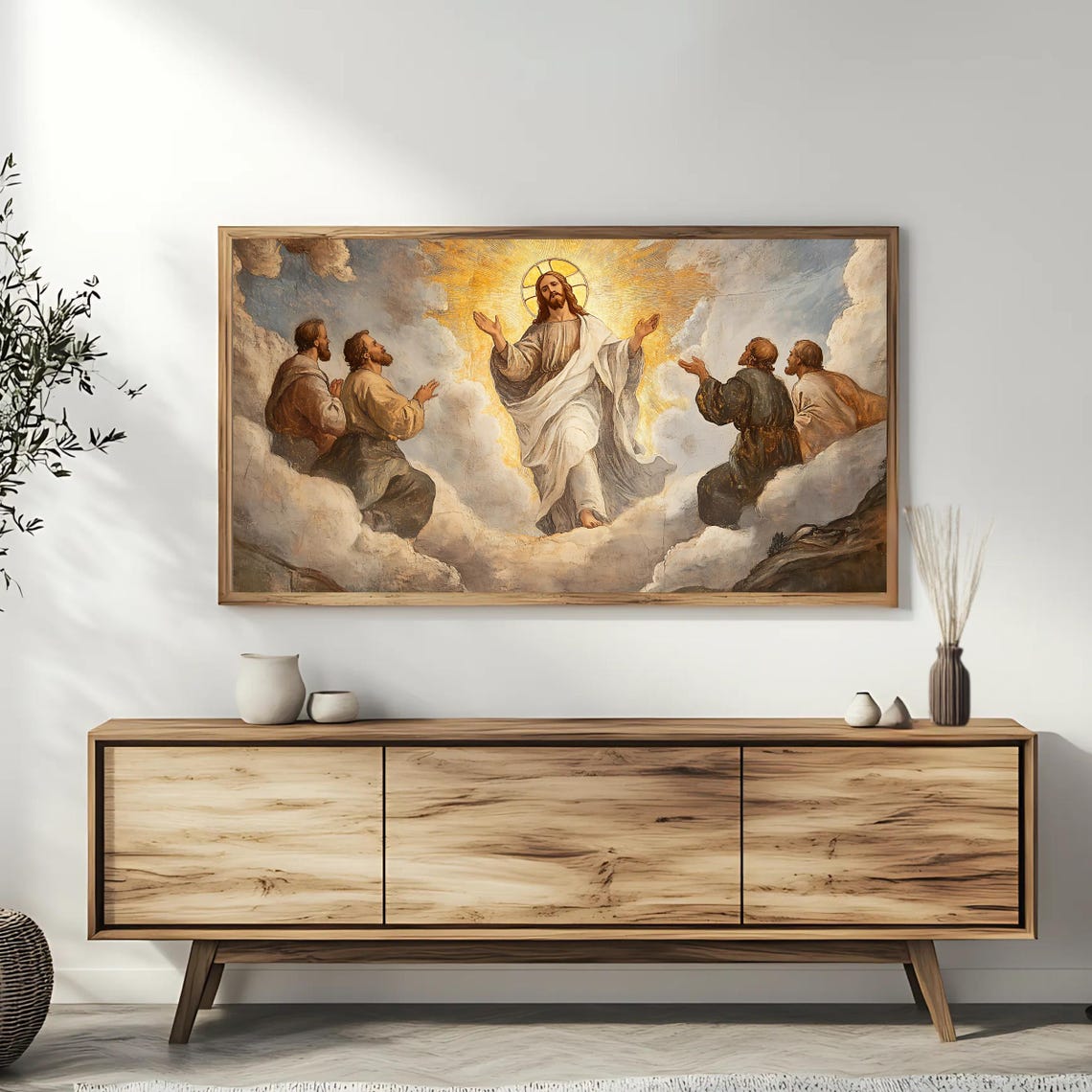 Jesus Christ Ascension Into Heaven Classical Religious Painting Poster - Image 3