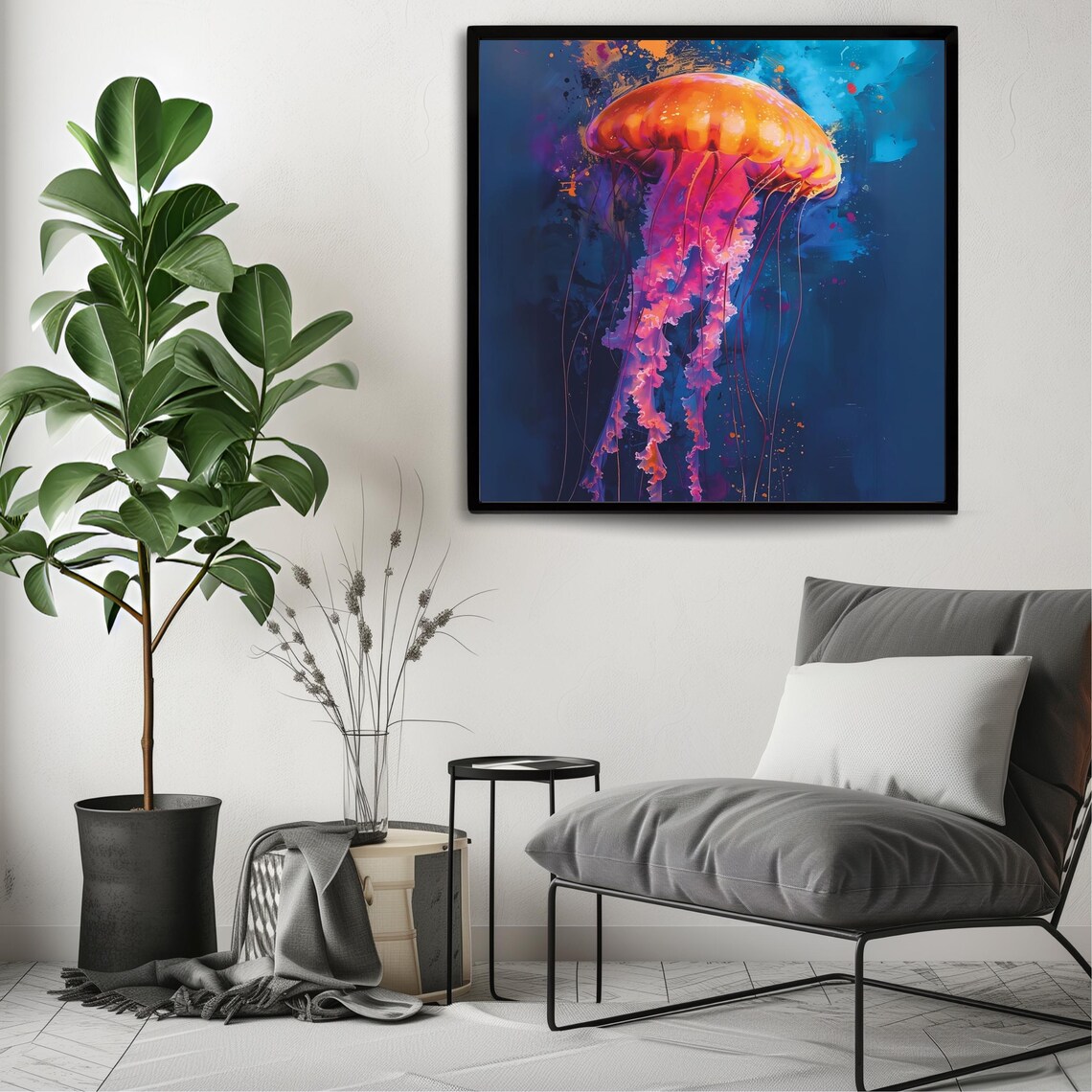 Jellyfish Abstract Ocean Art Print, Underwater Decor - Image 3
