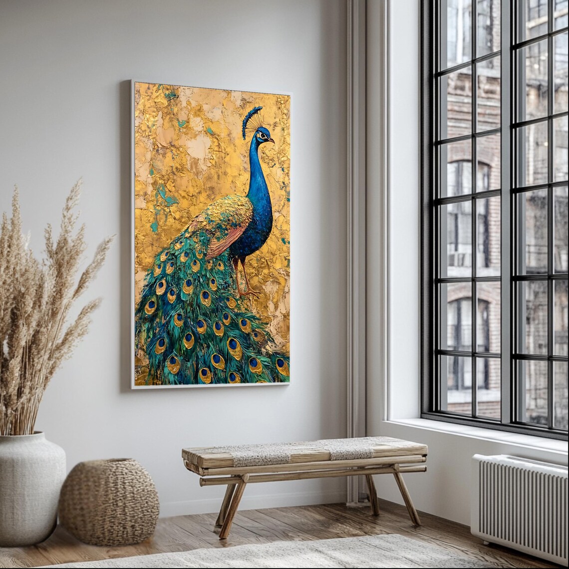 Peacock Wall Art, Luxury Bird Decor, Gold Background Art Print - Image 3