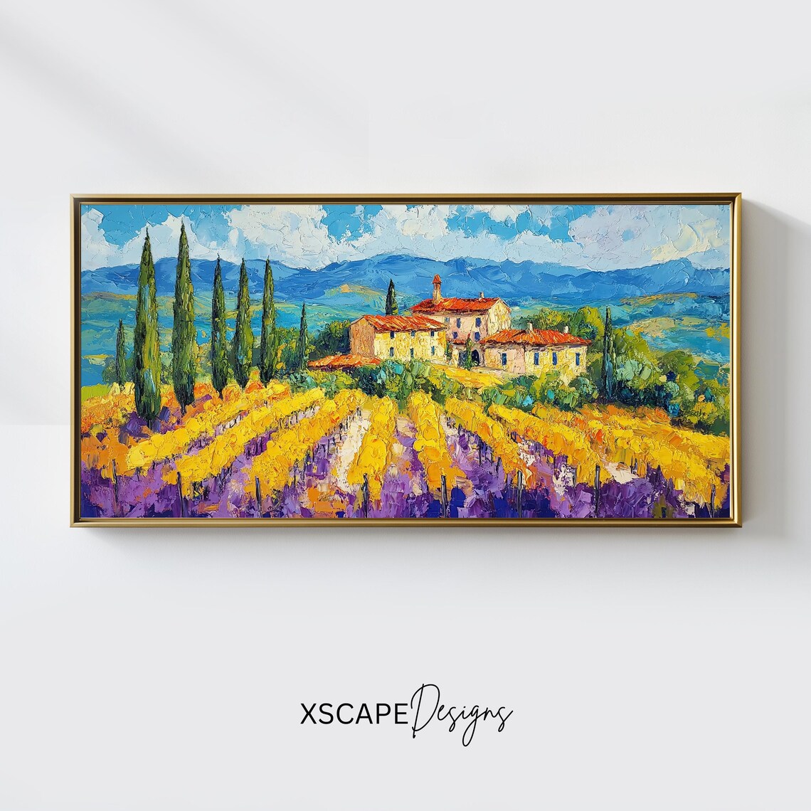 Tuscan Vineyard Panoramic Landscape Wall Art