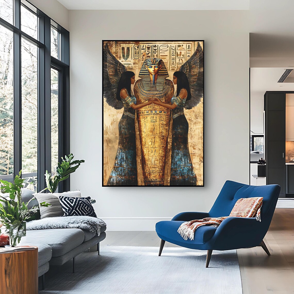 Ancient Egyptian Sarcophagus, Pharaoh Decor - Image 2