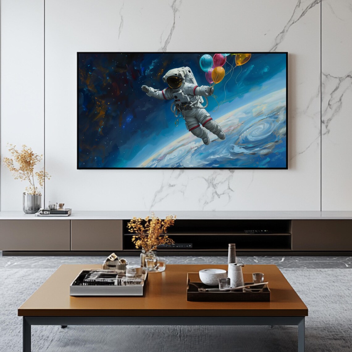 Astronaut Whimsical Space Art for Frame TV - Image 2
