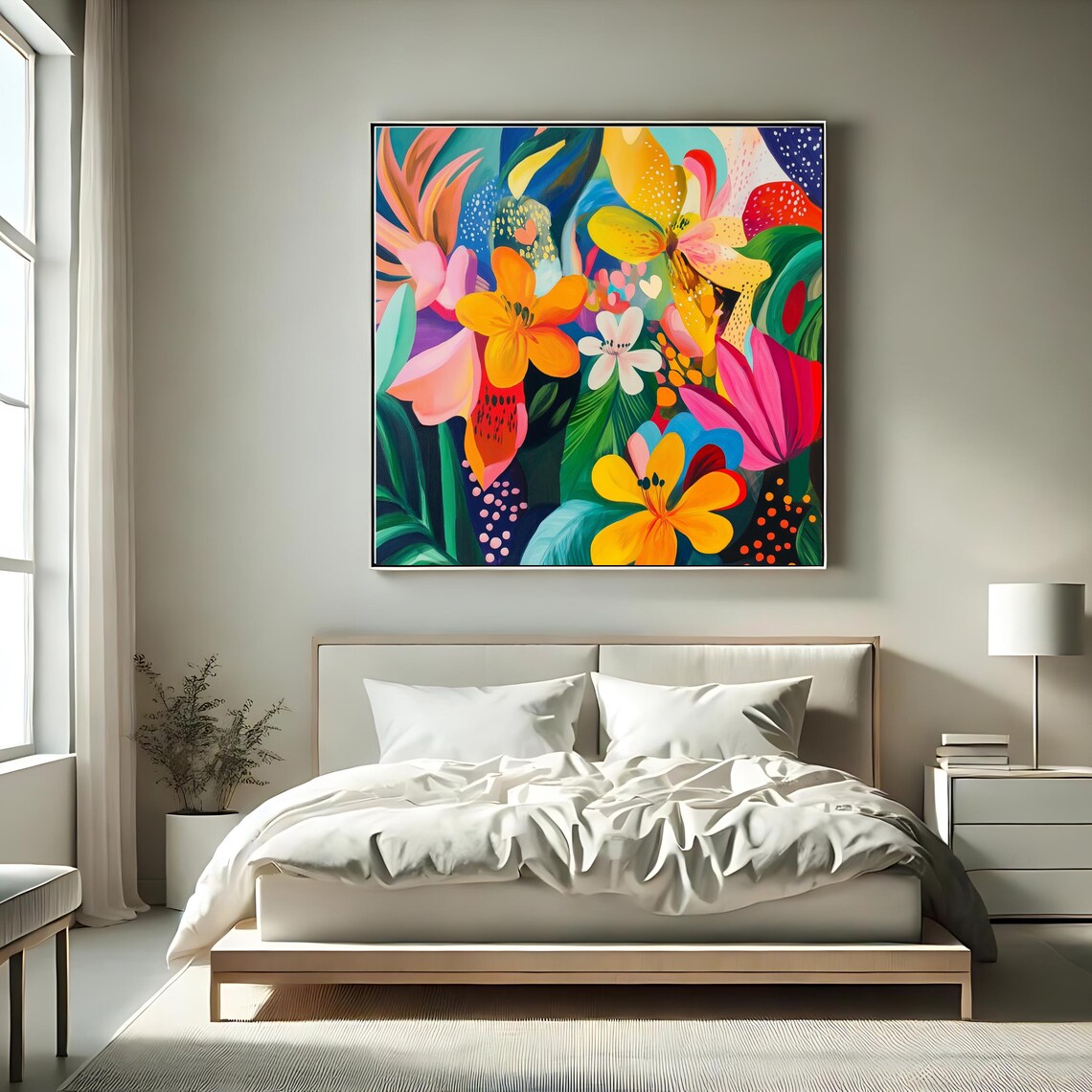 Colorful Floral Abstract, Modern Botanical Art Print - Image 2
