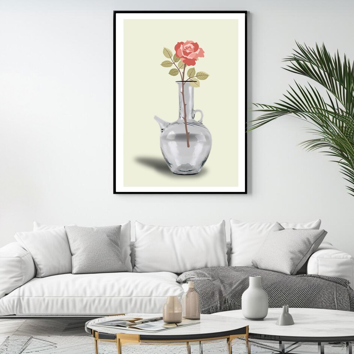 Lebanese Ibrik Floral Print, Rustic Home Decor - Image 4