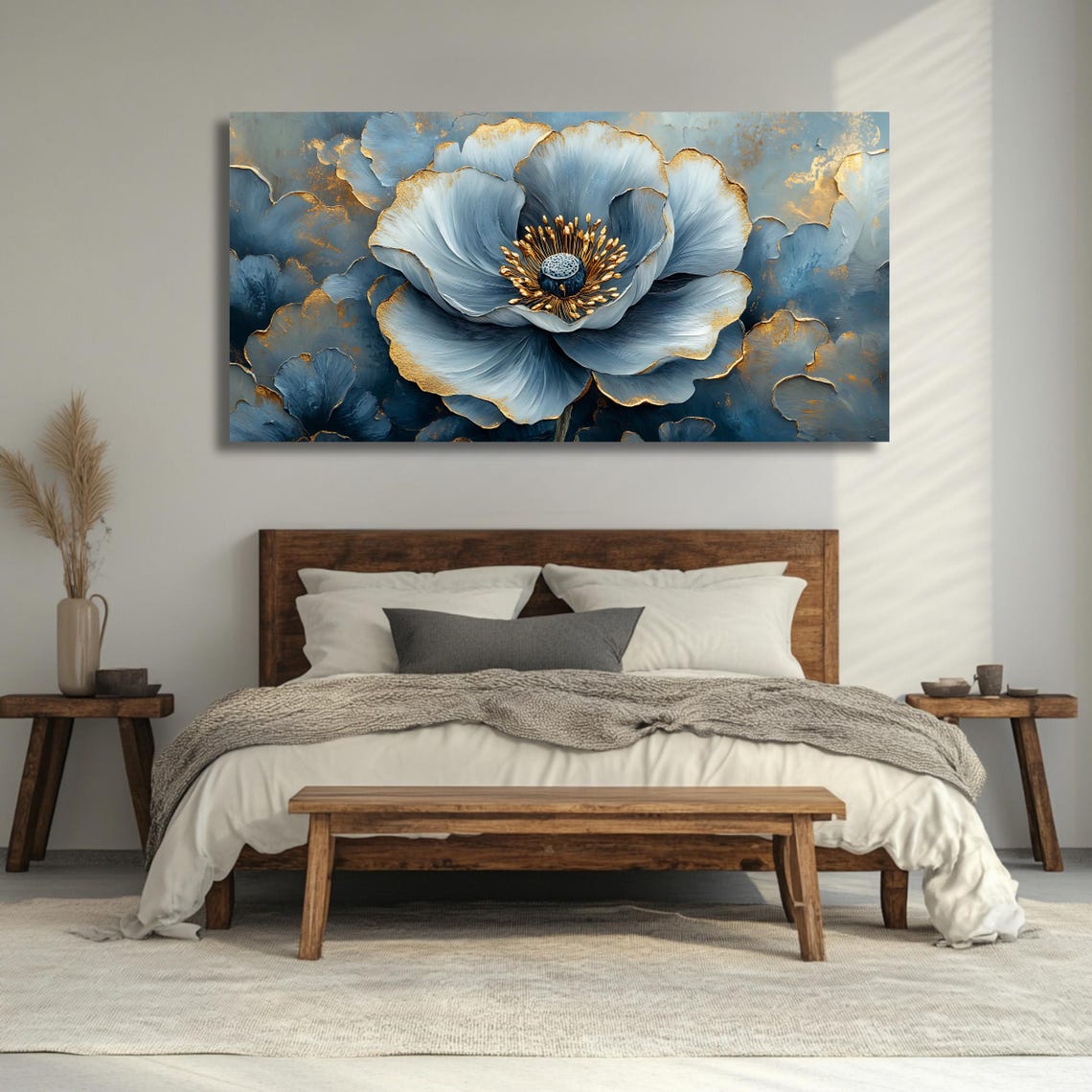 Blue Flower Botanical Floral Art Print - Image 2