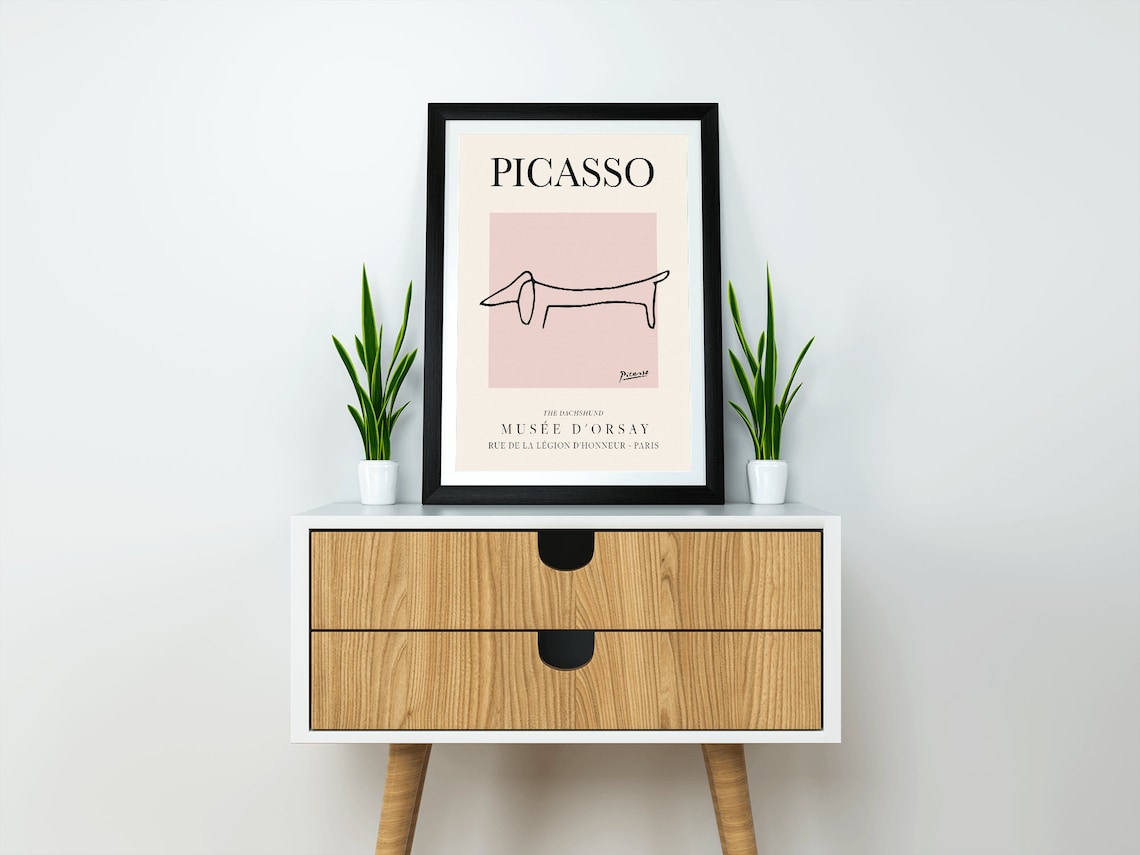 Picasso Dog Vintage Line Art Poster - Image 2