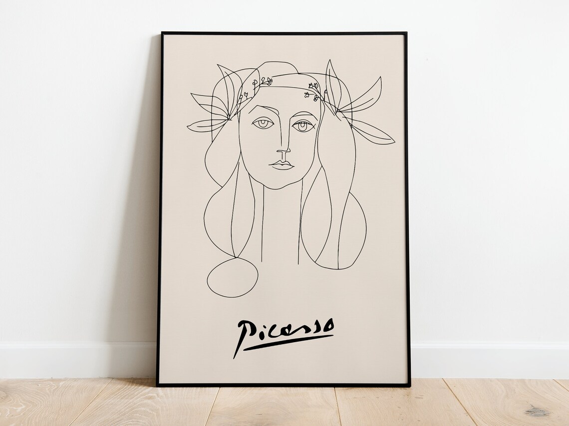 Picasso War and Peace Vintage Line Art Poster