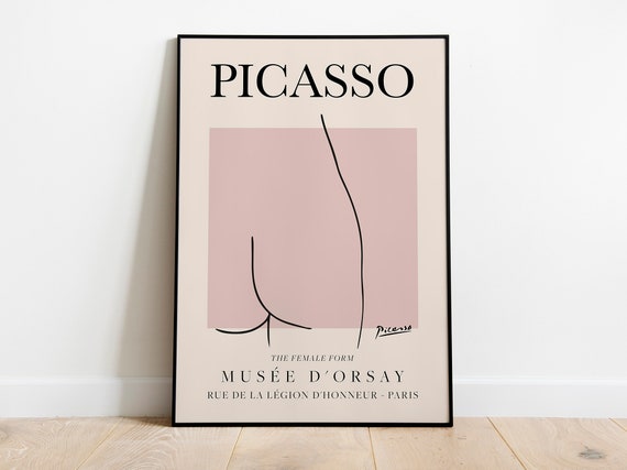 Picasso Female Form Exhibition Vintage Line Art Poster Minimalist Line Drawing Ideal Home Decor Or Gift Print