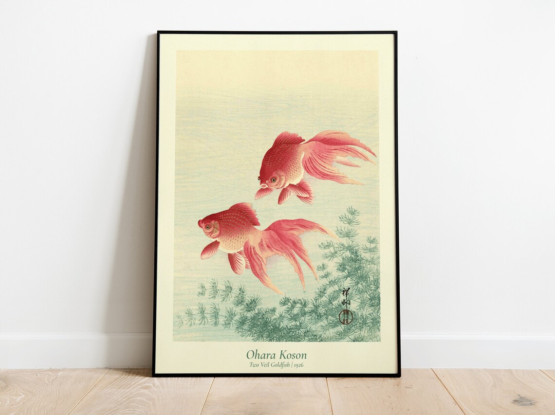 Ohara Koson Vintage Goldfish Poster, Japanese Art