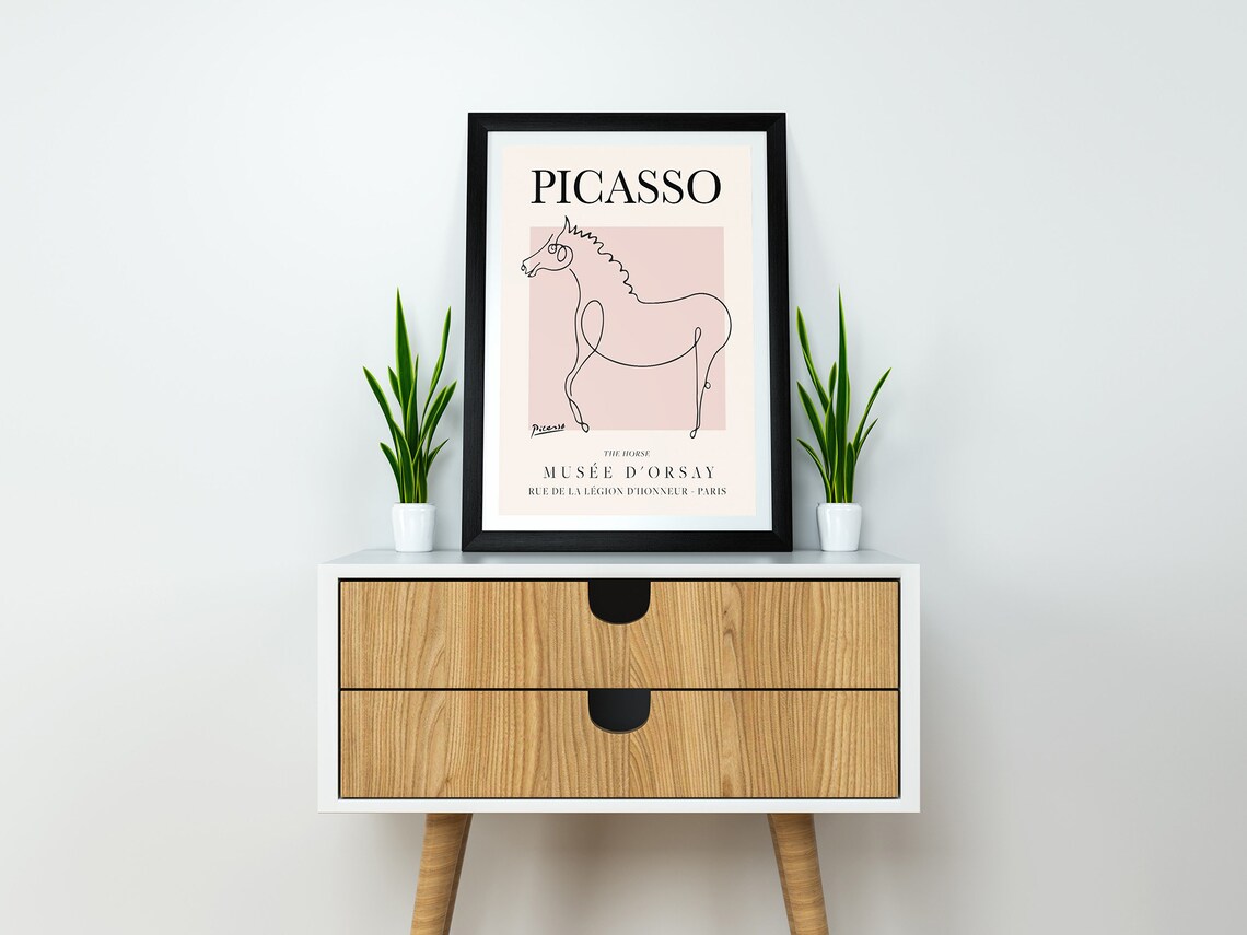 Picasso The Horse Exhibition Vintage Line Art Poster - Image 2