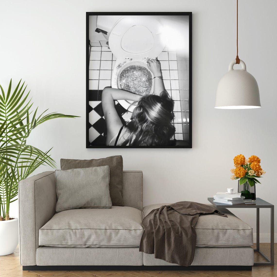 Woman After The Party Print Funny Bathroom Art Black And White Print Vintage Print Girl Bathroom Decor Teen Girl Bedroom - Image 3