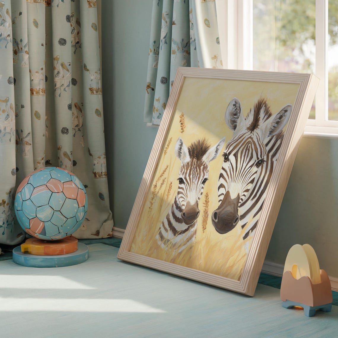 Nursery Mother And Baby Zebra Safari Print Kids Room Wall Decor Baby Safari Animal Drawing Children Room Art Nursery Artwork - Image 3