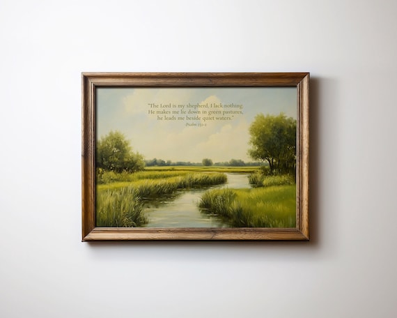 Psalm 231 2 Encouraging Christian Wall Art Vinatge Bible Verse Poster Print Scripture Home Decor Wall Art