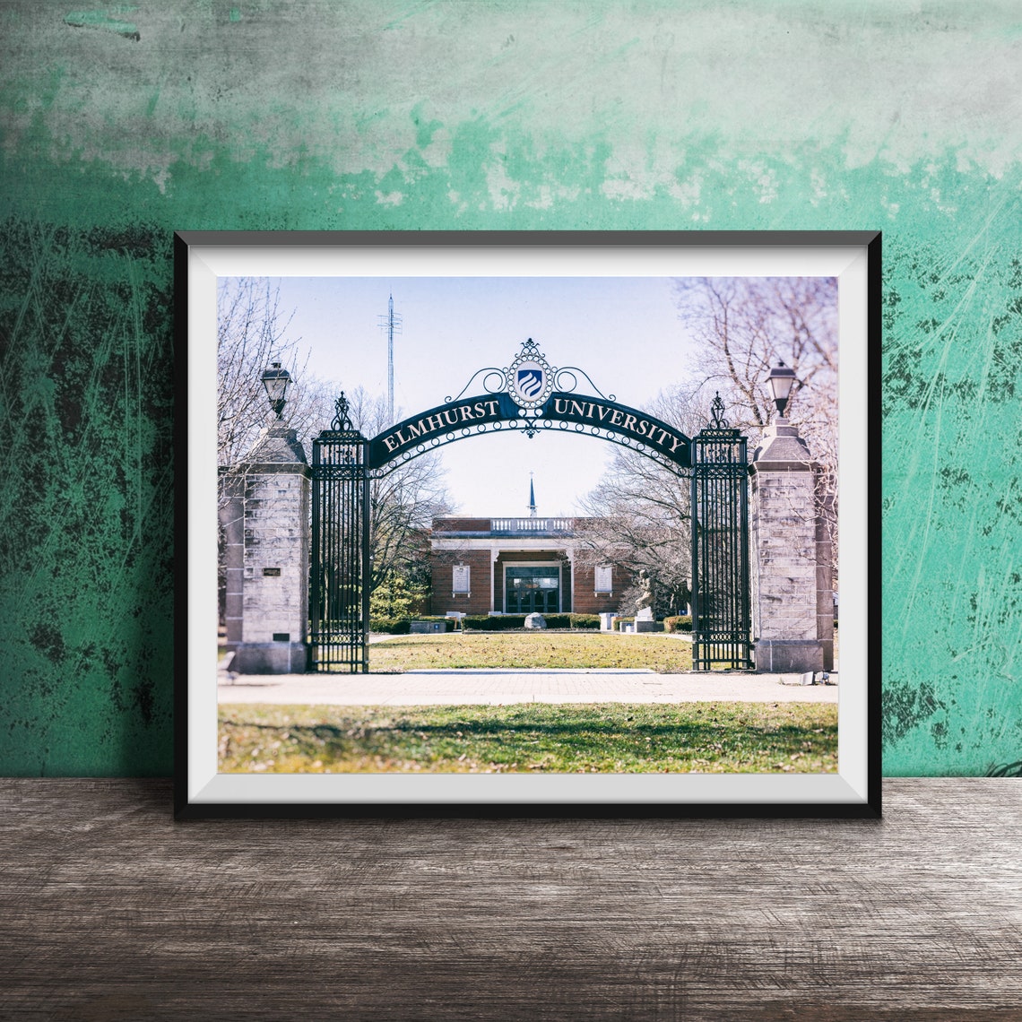 Elmhurst University Iron Arch Campus Entrance Gate Photo Poster