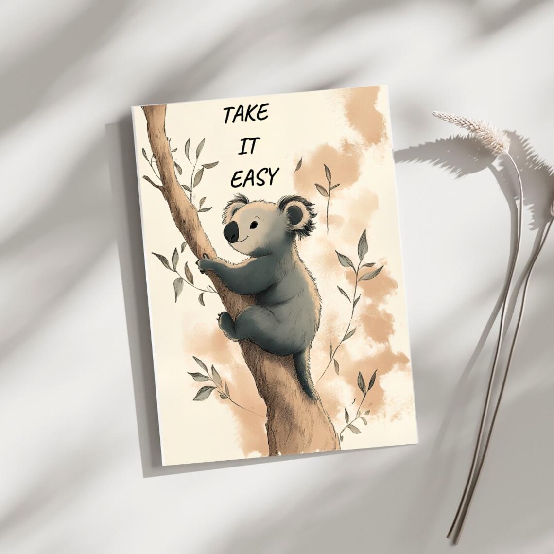 Zen Panda Mindfulness Animal Quote, Bamboo Gift