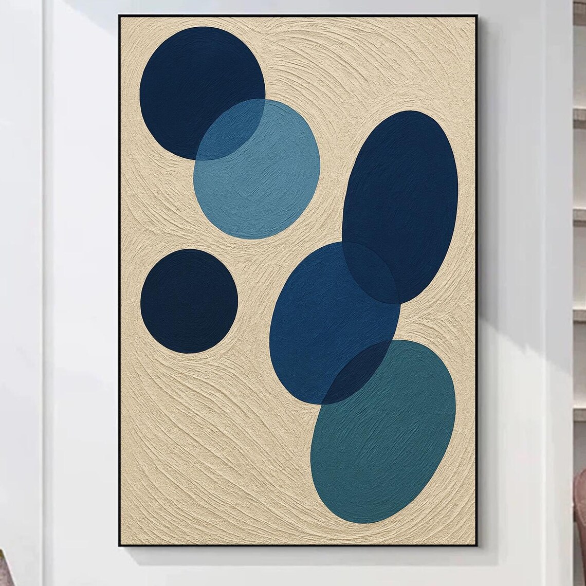 Abstract Geometric Circles, Minimalist Living Room Art Print