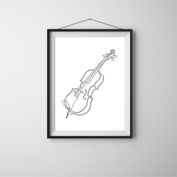 Minimalist Guitar Line Art Music Print Simple Sketch Poster Room Decoration Musical Instrument