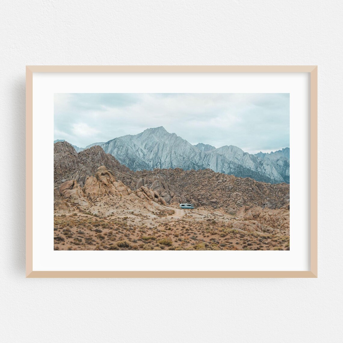 Lone Pine Desert Camper Van Rocky Mountain Photography Print