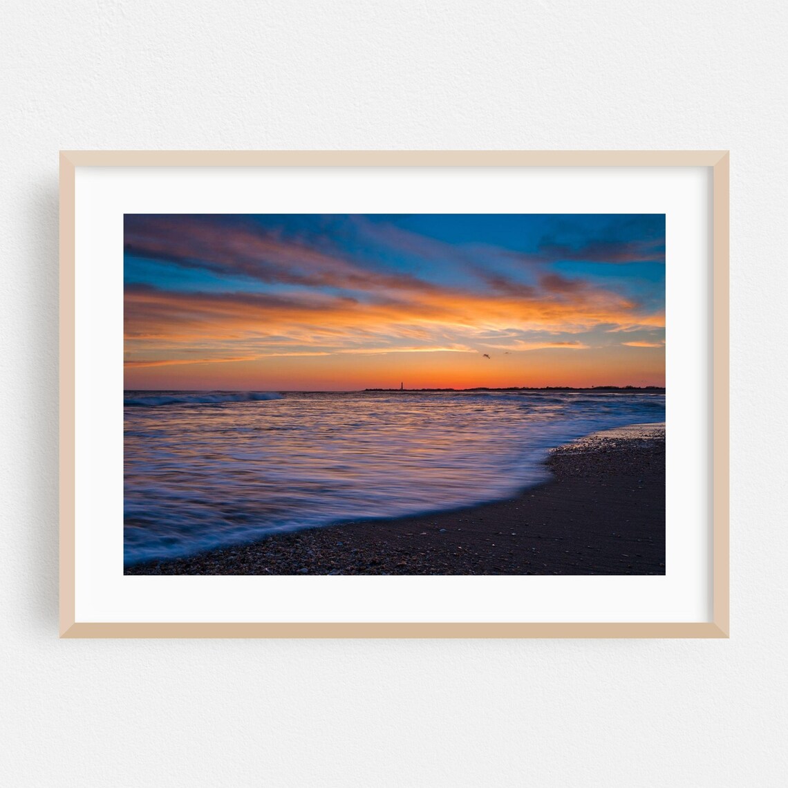 Ocean Sunset Beach Vibrant Sky Waves Golden Hour Photography Poster