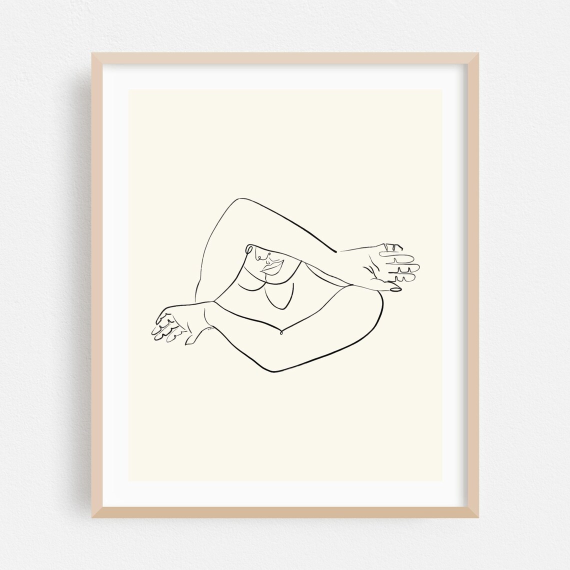 Minimalist Single Line Female Figure Modern Continuous Line Art Poster
