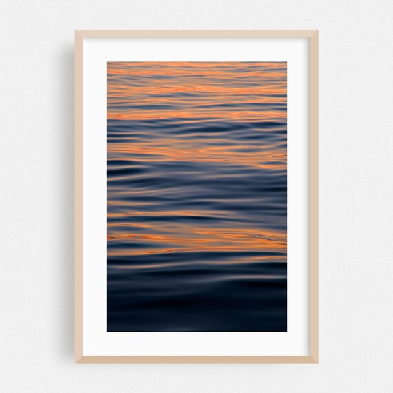 Abstract Sunset Ocean Ripple Photography Fine Art Coastal Poster