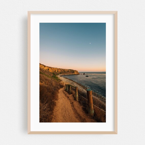 Rancho Palos Verdes California Coastal Cliff Path Dusk Photo Poster