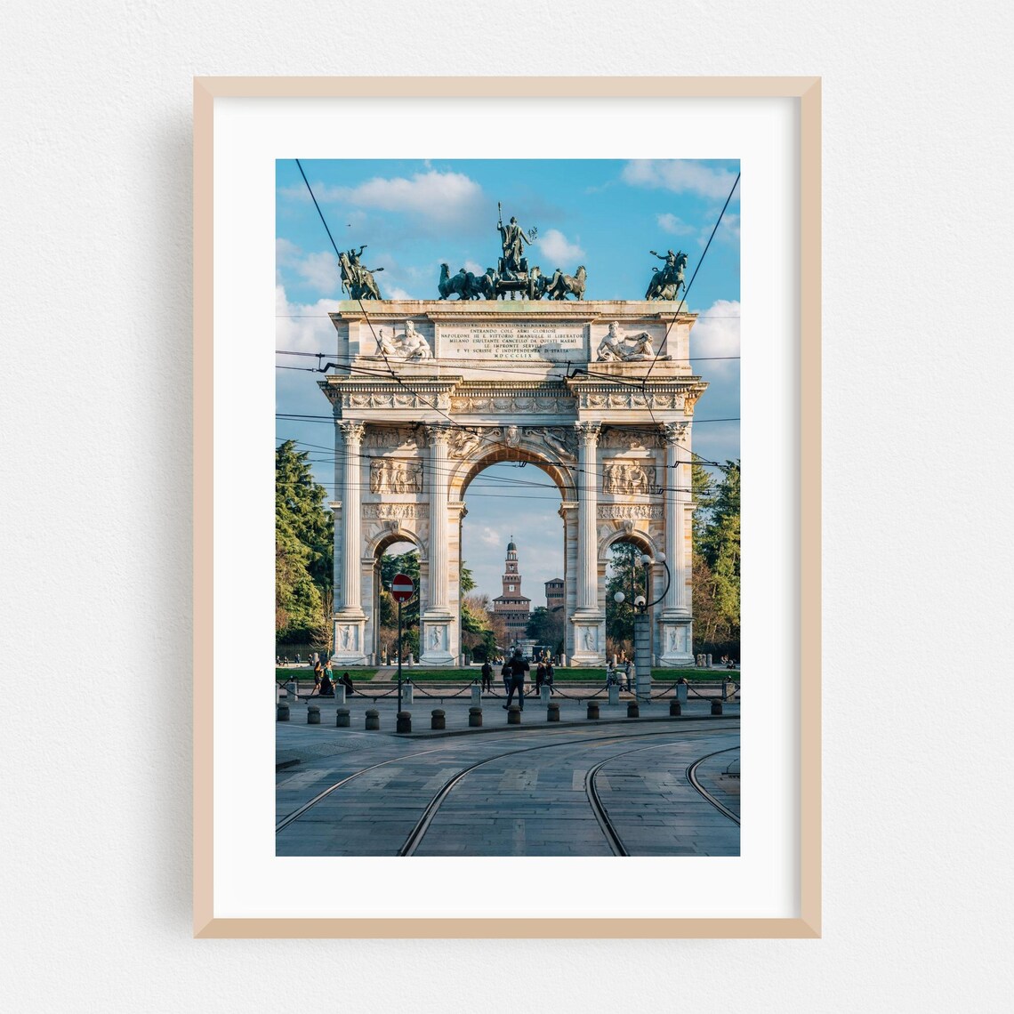 Milan Italy Arco Della Pace Street Photography Landmark Poster