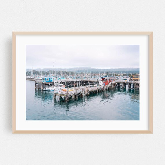 Monterey Bay Harbor Marina Sailboats Calm Seaside Photo Poster