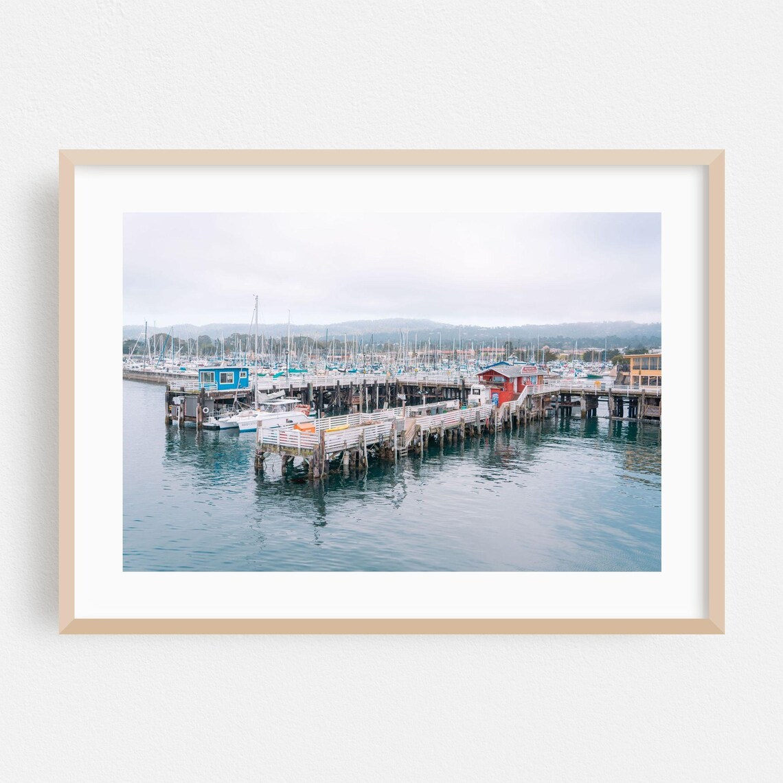 Monterey Bay Harbor Marina Sailboats Calm Seaside Photo Poster